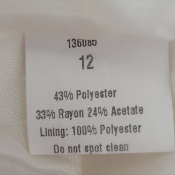 Carla Zampatti Sheath Dress Pockets White Cream 12 - Picture 8 of 8